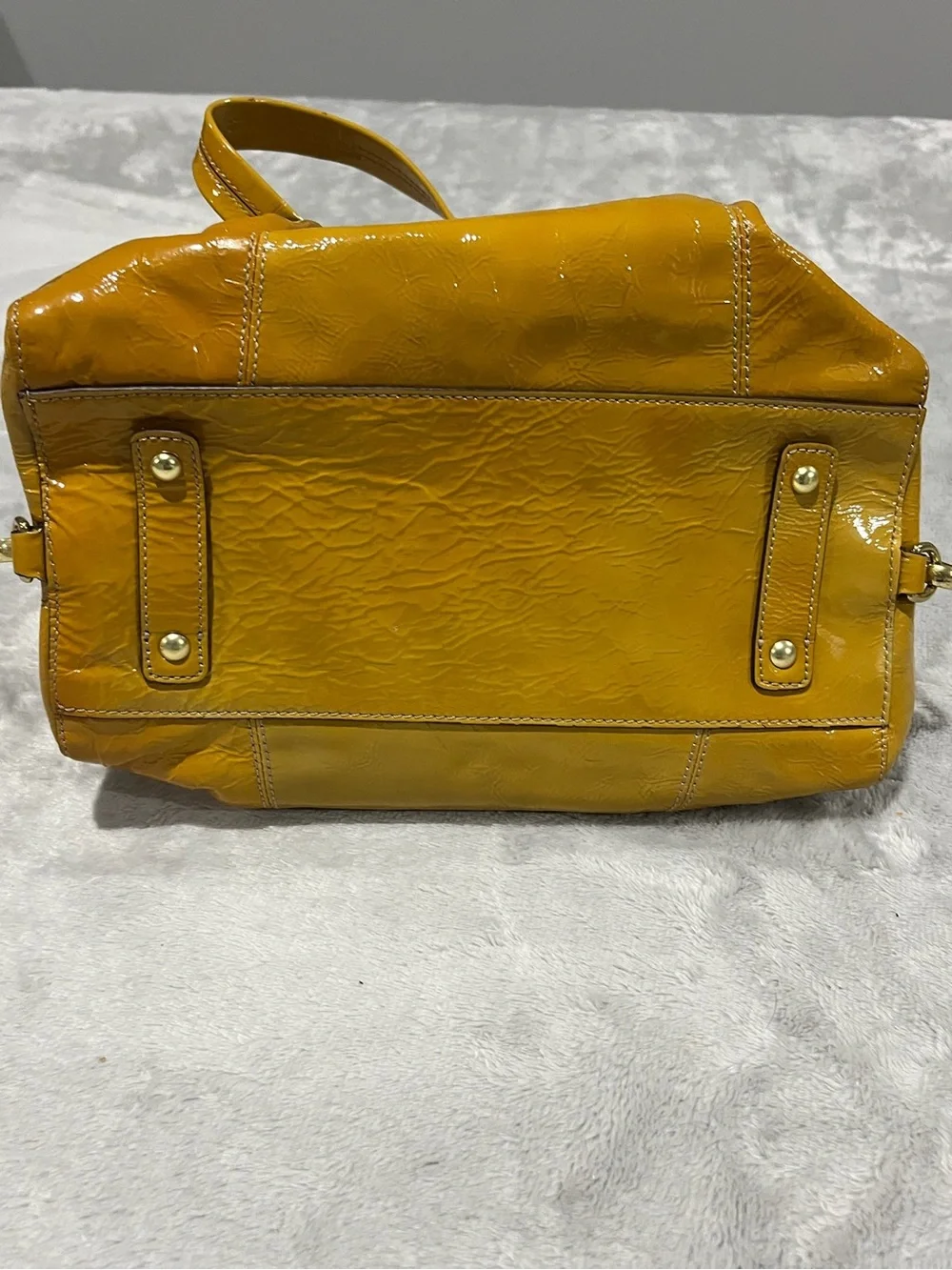 COACH Vintage Ashley Patent Leather Satchel Bag Mustard Yellow EUC